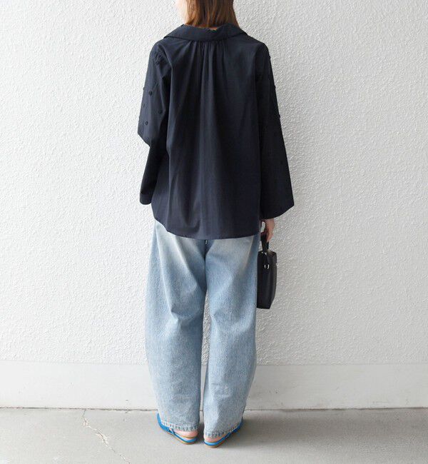 SHIPS any「SHIPS any:〈洗濯機可能〉フラワー モチーフ Aライン スキッパー シャツ ブラウス」|シャツ・ブラウス|