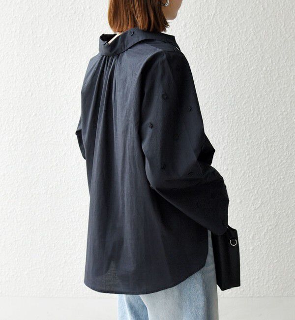 SHIPS any「SHIPS any:〈洗濯機可能〉フラワー モチーフ Aライン スキッパー シャツ ブラウス」|シャツ・ブラウス|