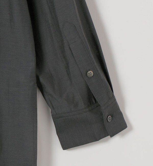 quaranciel「quaranciel:〈洗濯機可能〉リネン ミックス バンドカラー ポケット シャツ」|シャツ・ブラウス|