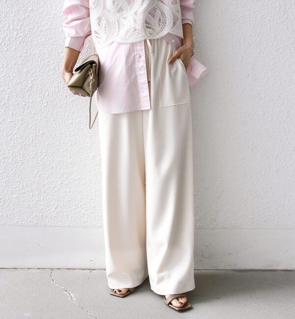 SHIPS for women「〈手洗い可能〉梳毛調ポケット デザイン ストレッチ ドロスト パンツ」|その他|