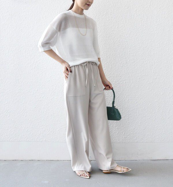 SHIPS for women「〈手洗い可能〉梳毛調ポケット デザイン ストレッチ ドロスト パンツ」|その他|