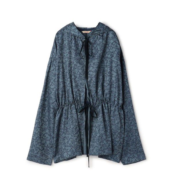 BACCA「キュプラインディゴプリント フーディブラウス」|シャツ・ブラウス|66 ブルー系