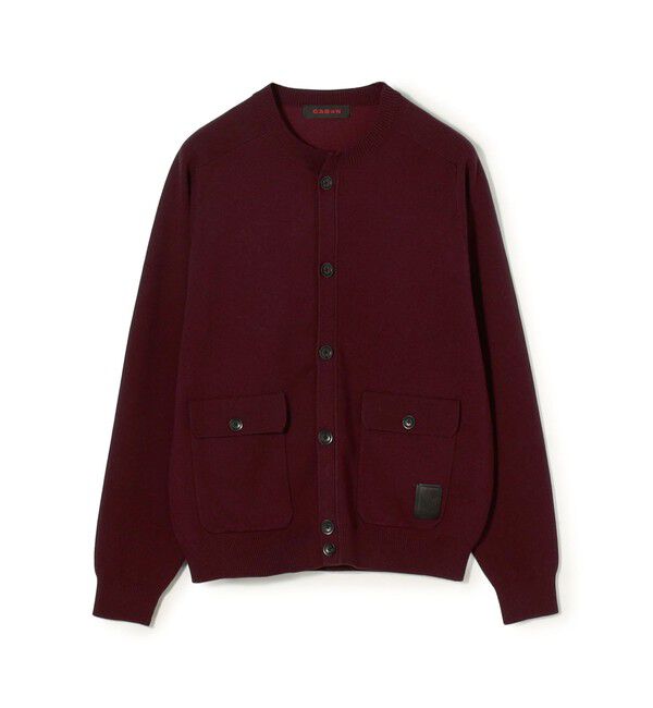 CABaN「コットンカシミヤ フラップポケットニットブルゾン」|カーディガン|39 ボルドー
