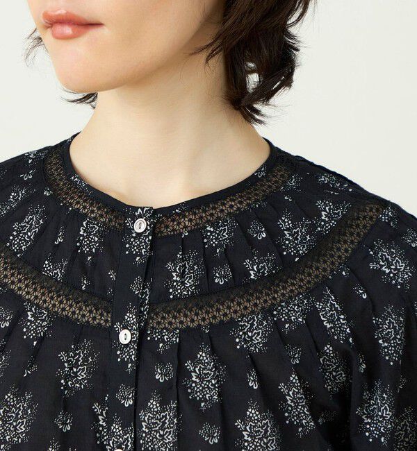 SOULEIADO「コットンプリント サークルピンタックブラウス」|シャツ・ブラウス|