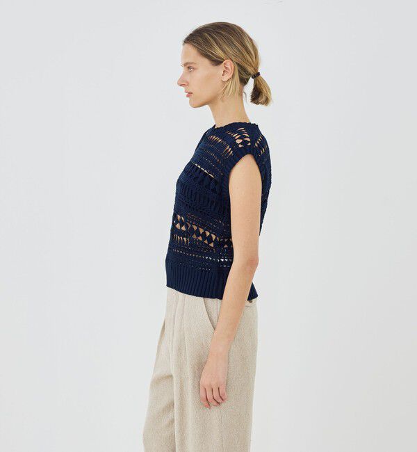 GALERIE VIE「【WEB先行予約】コットンクロシェ ノースリーブプルオーバー」|ニット・セーター|