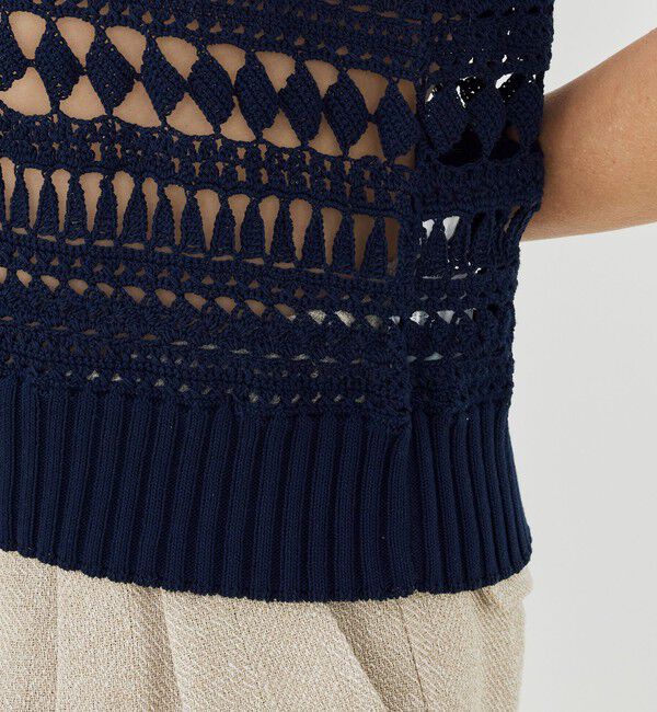 GALERIE VIE「【WEB先行予約】コットンクロシェ ノースリーブプルオーバー」|ニット・セーター|