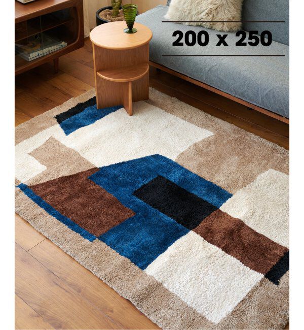journal standard Furniture「GEOMETRIC RUG 200&times;250　ジオメトリックラグ」|その他|ブルー