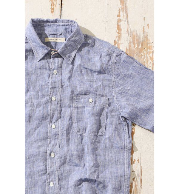 JOURNAL STANDARD「■リネンシャンブレー レザーパイピング■」|シャツ・ブラウス|サックスブルー