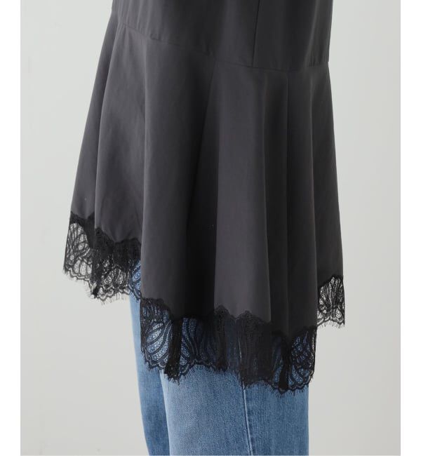  「【洗える】CHIGNON/シニヨン ヘムレースサテンタンク」|シャツ・ブラウス|