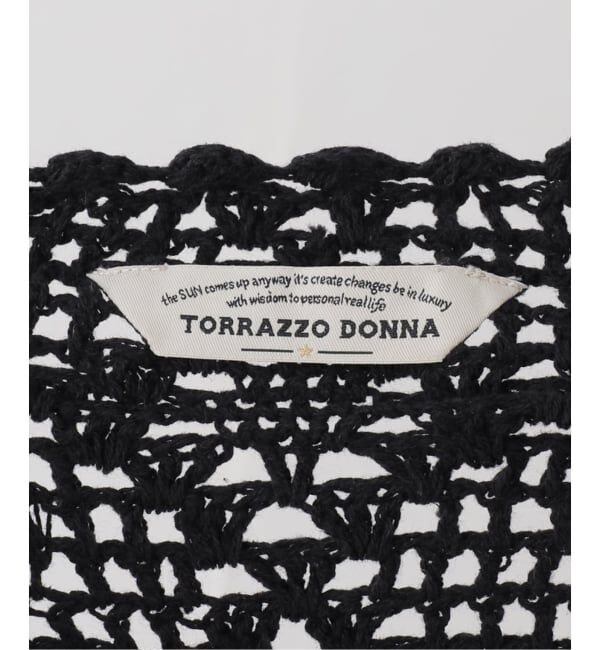  「【洗える】TORRAZZO DONNA/トラッゾドンナ クロシェット カーディガン」|カーディガン|