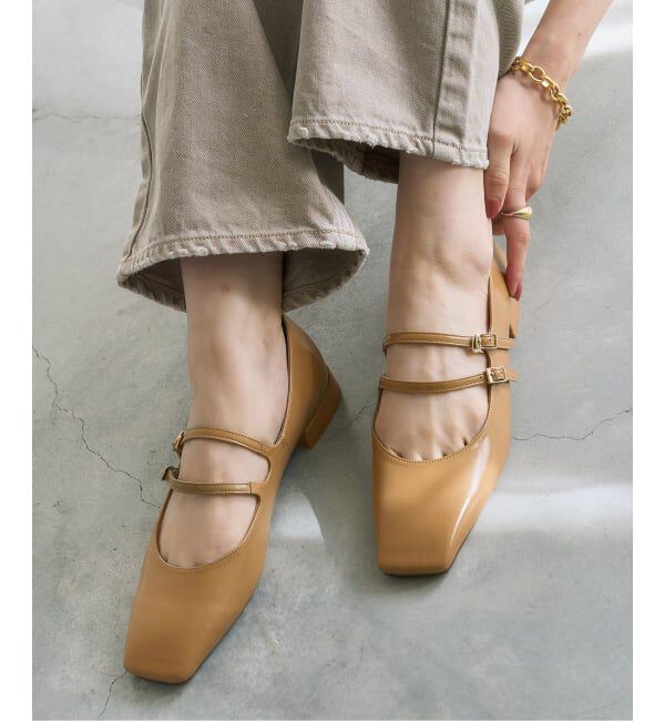  「《追加》スクエアWストラップメリージェーン」|パンプス|