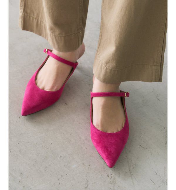  「《追加》4.5cmポインテッドストラップミュール」|パンプス|ピンク