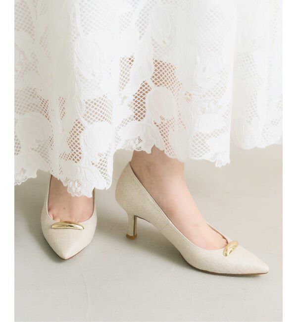  「6.5cmポインテッドメタルモチーフパンプス」|パンプス|ナチュラル