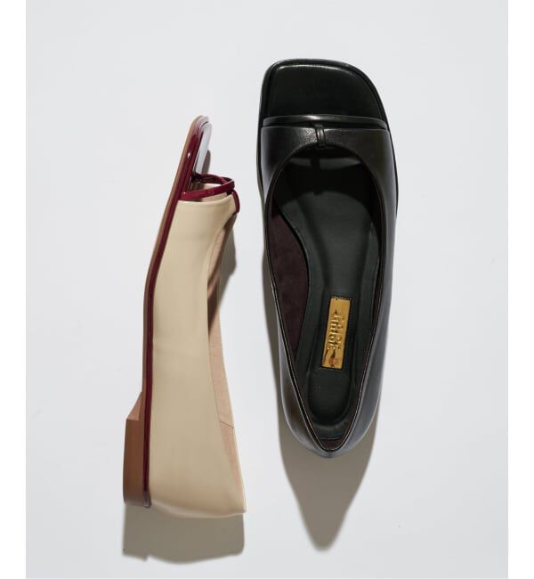 GRISE「《追加予約》GRISEレザーオープントゥトングフラット」|その他|