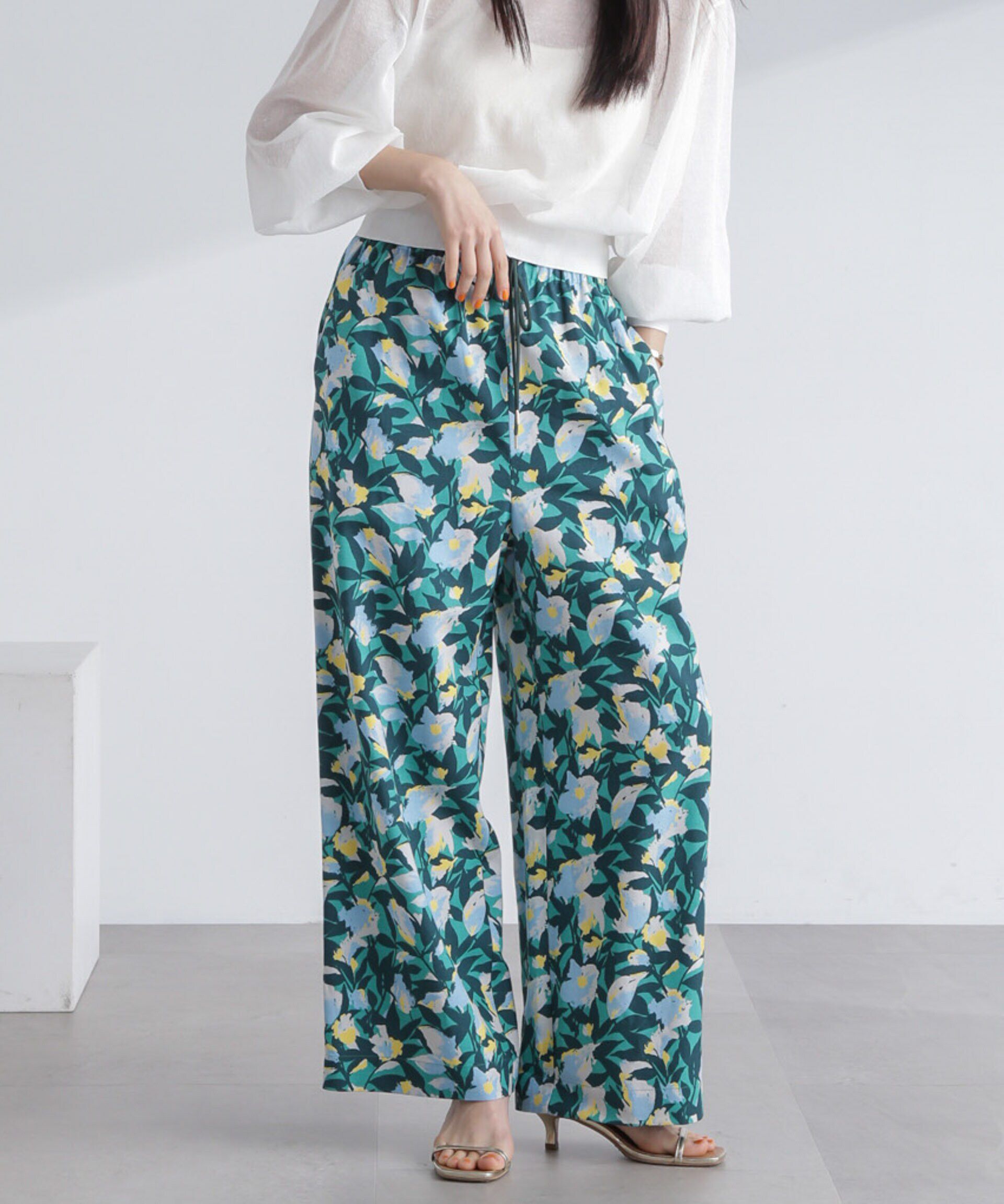 nano･universe「ボタニカルプリントイージーワイドパンツ」|その他|