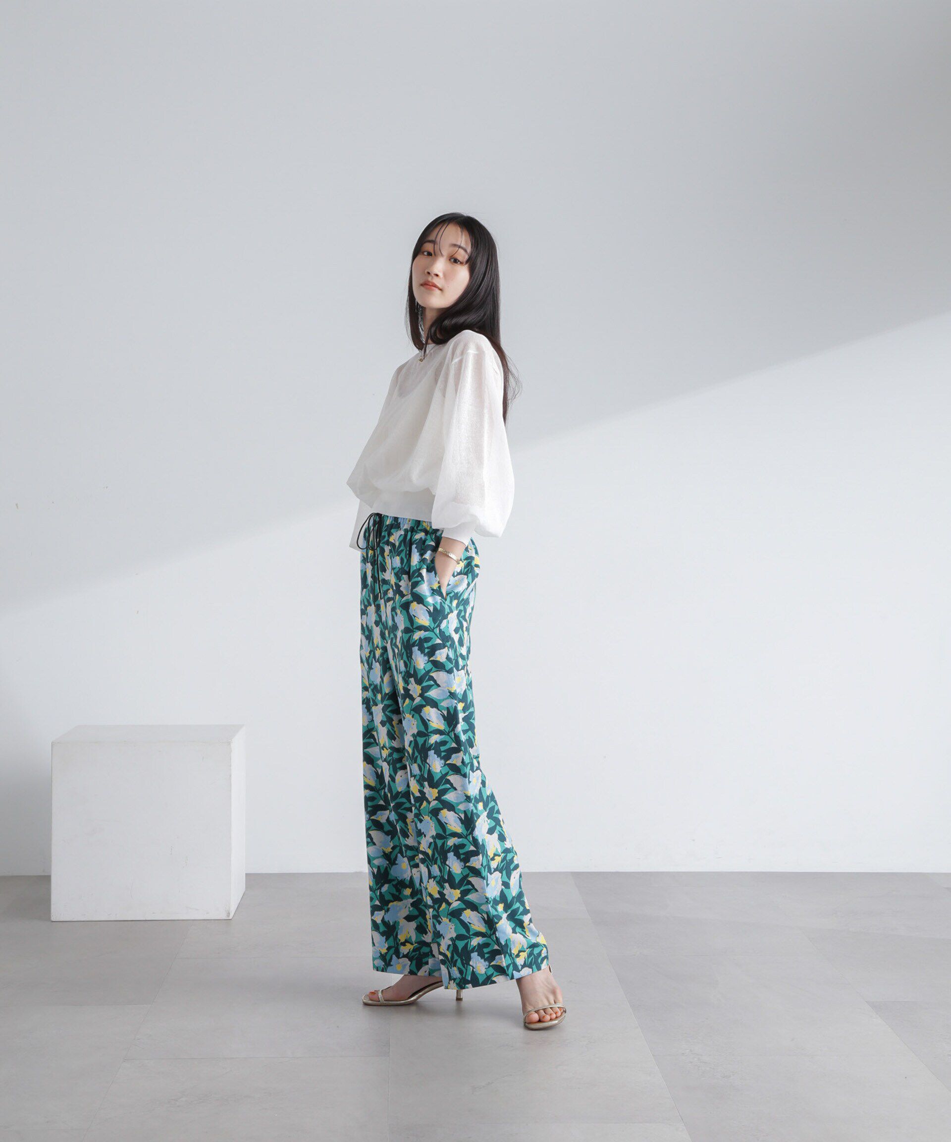 nano･universe「ボタニカルプリントイージーワイドパンツ」|その他|