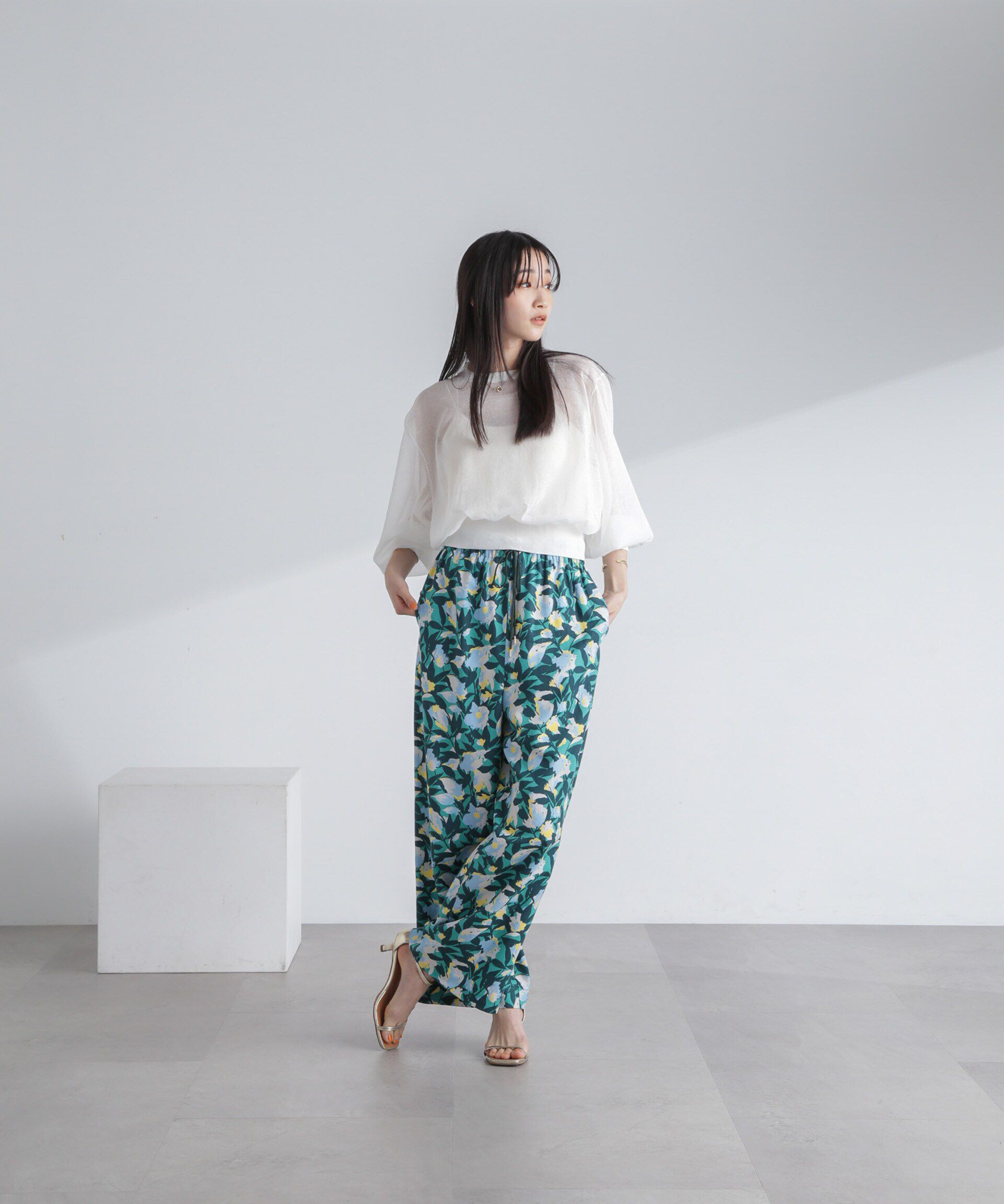 nano･universe「ボタニカルプリントイージーワイドパンツ」|その他|