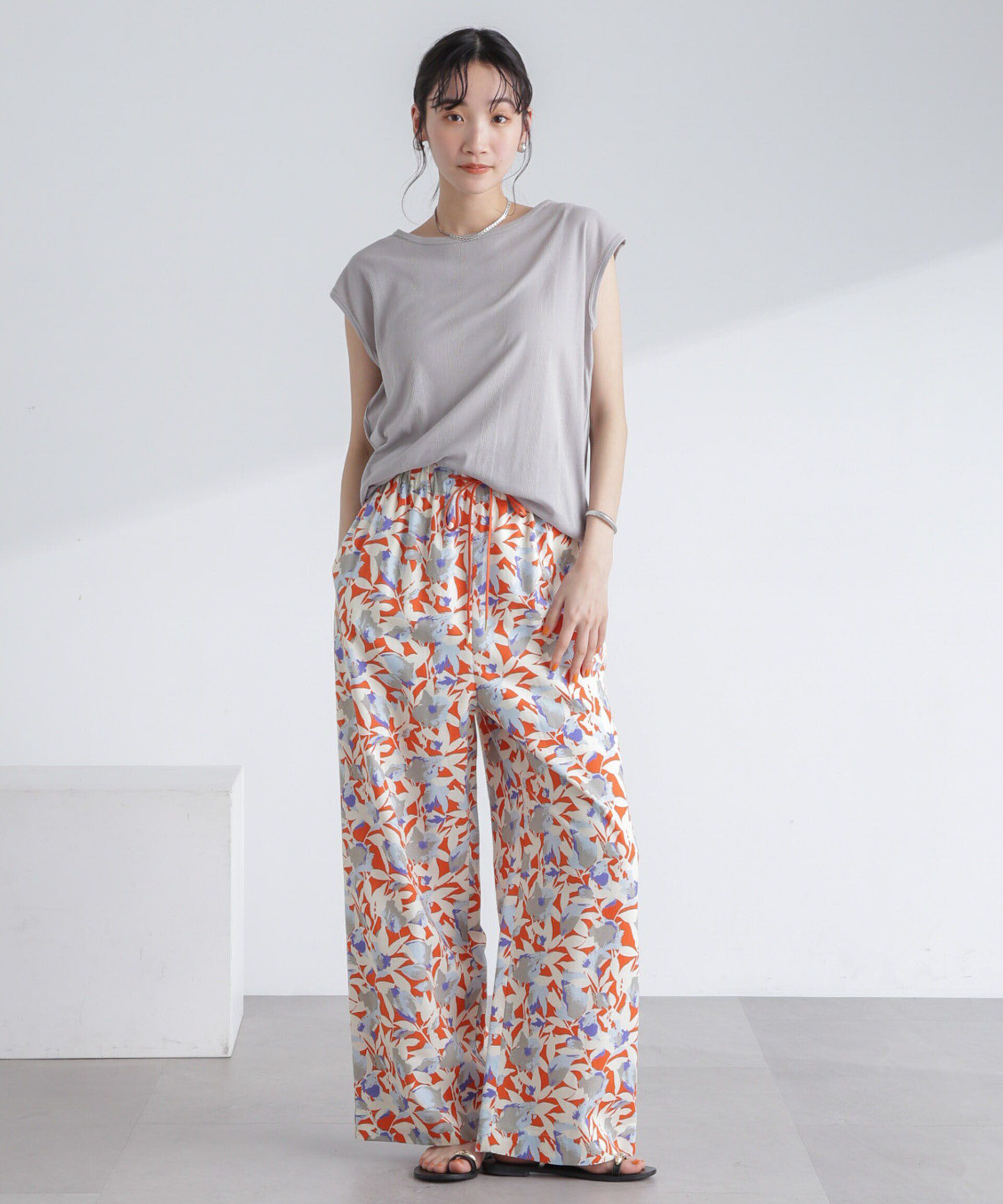 nano･universe「ボタニカルプリントイージーワイドパンツ」|その他|