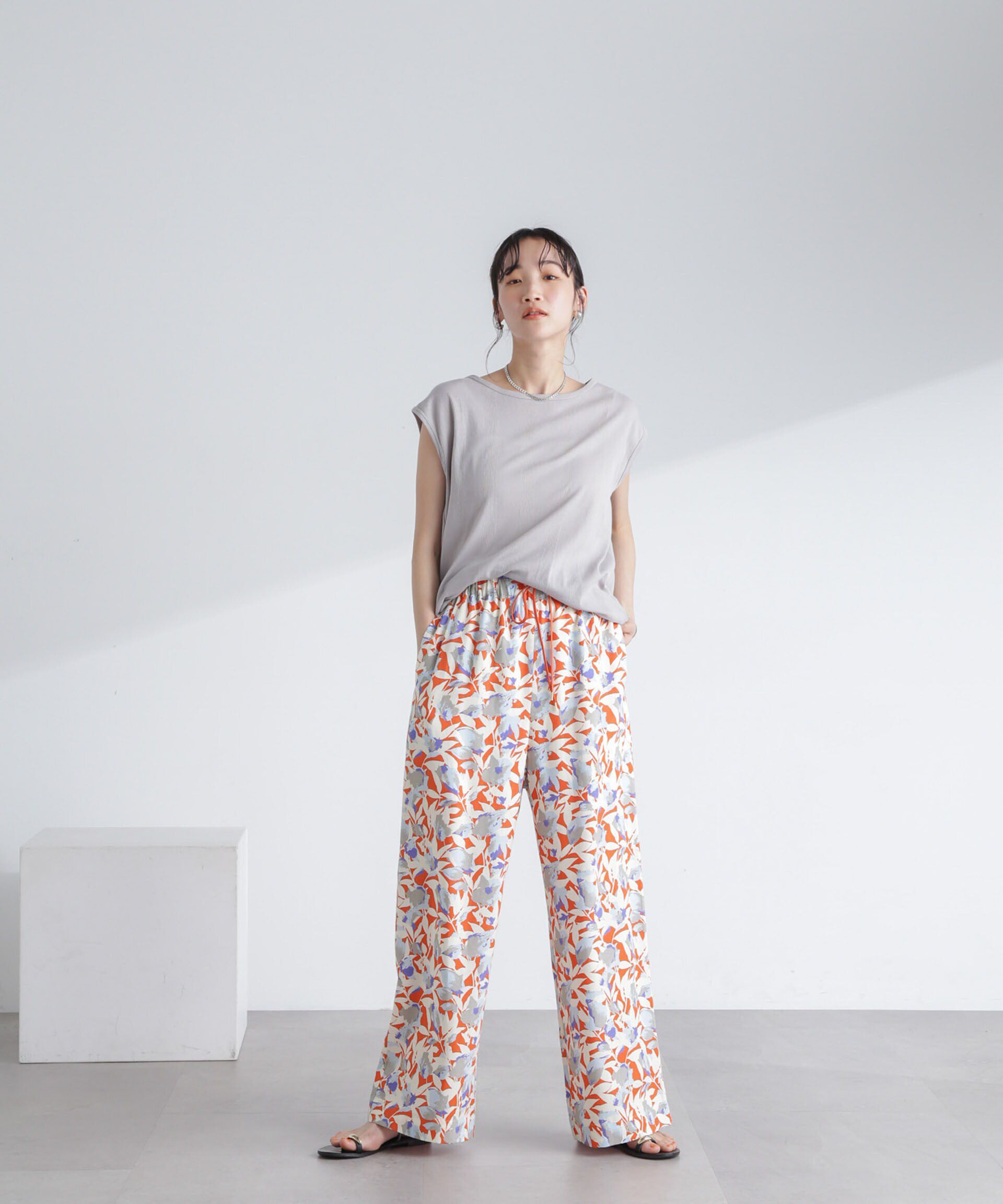 nano･universe「ボタニカルプリントイージーワイドパンツ」|その他|