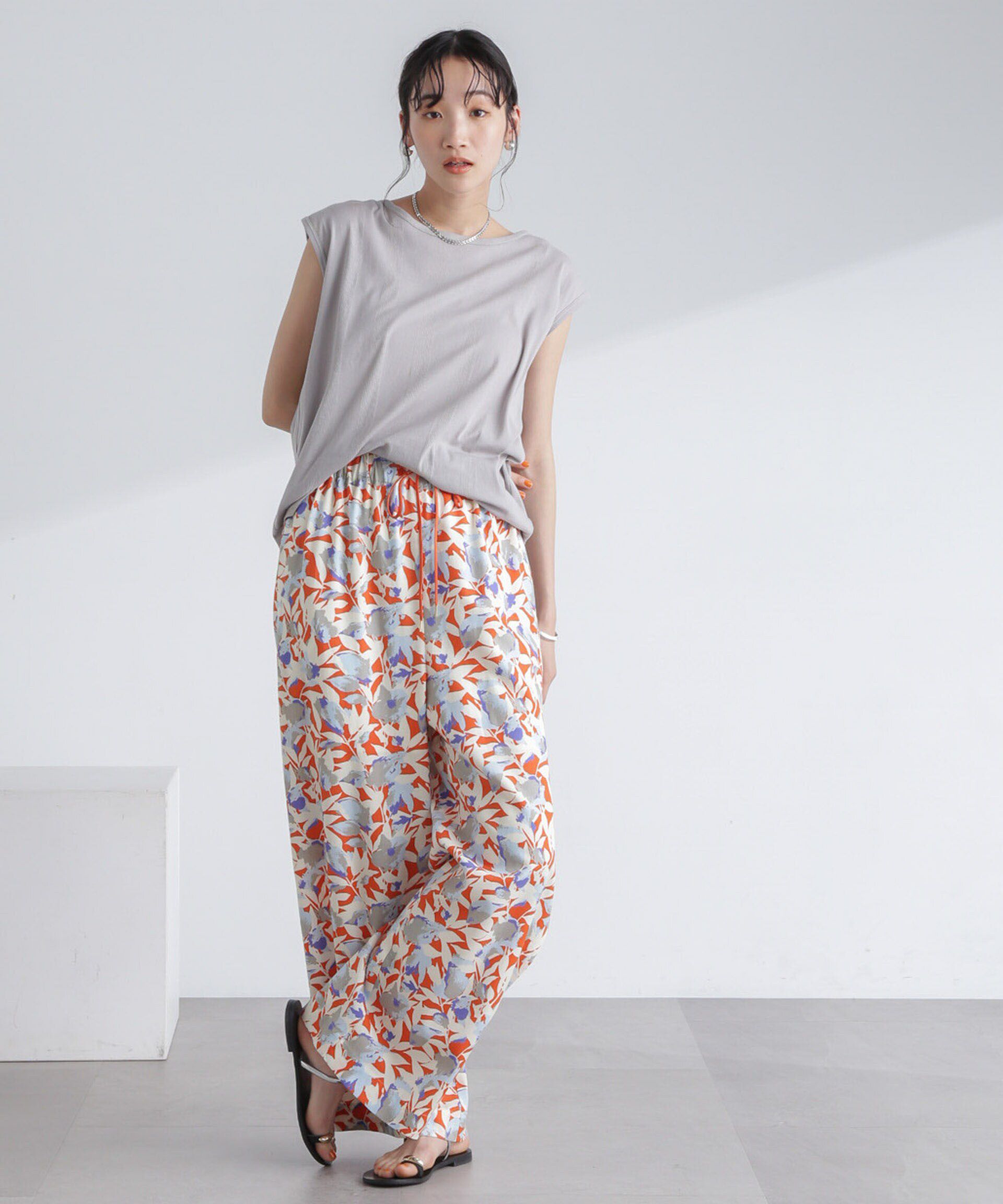 nano･universe「ボタニカルプリントイージーワイドパンツ」|その他|
