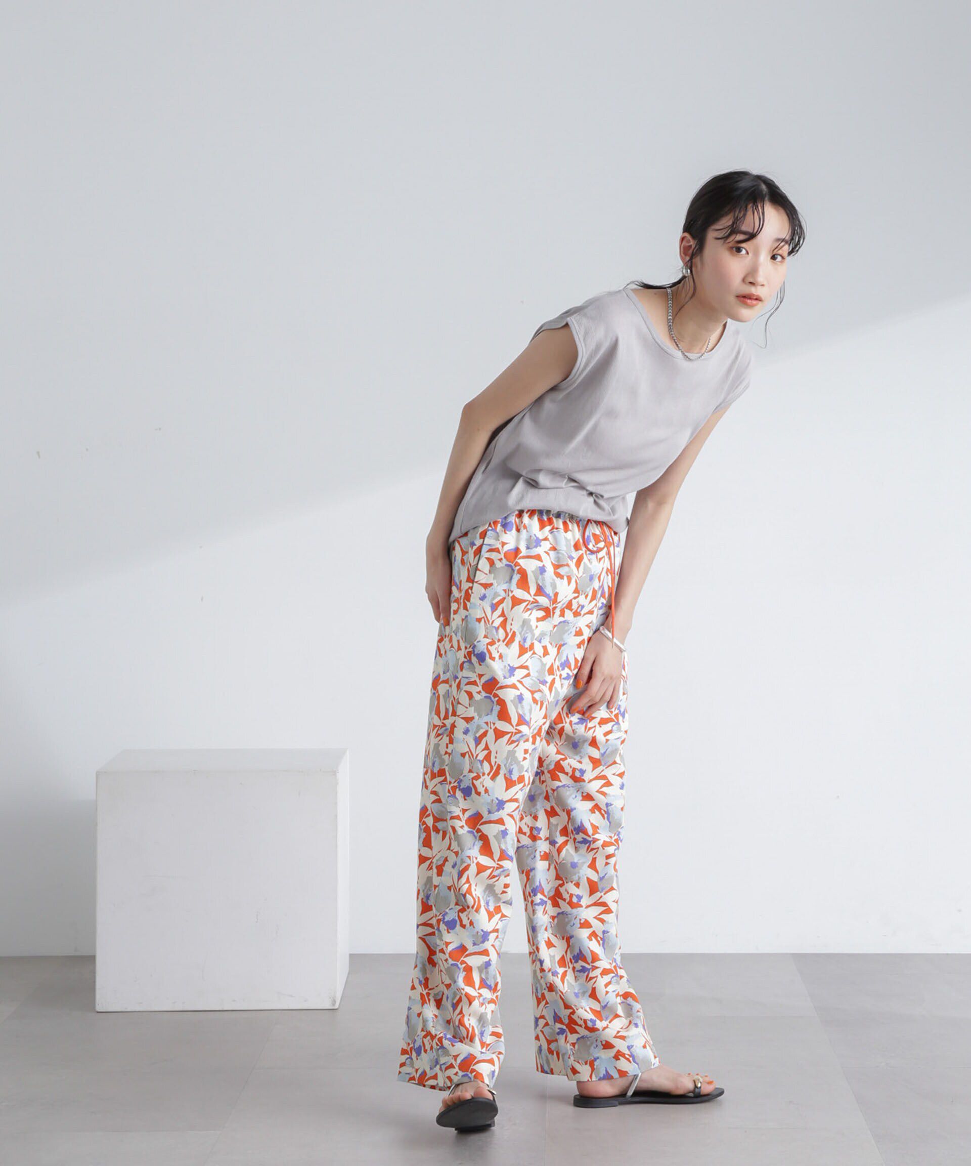 nano･universe「ボタニカルプリントイージーワイドパンツ」|その他|