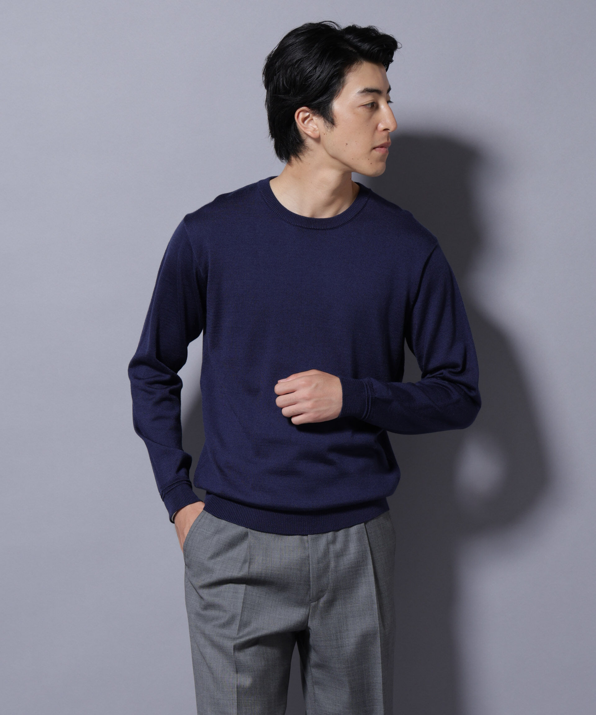 nano･universe「タスマニアミックスクルーネックニット」|ニット・セーター|