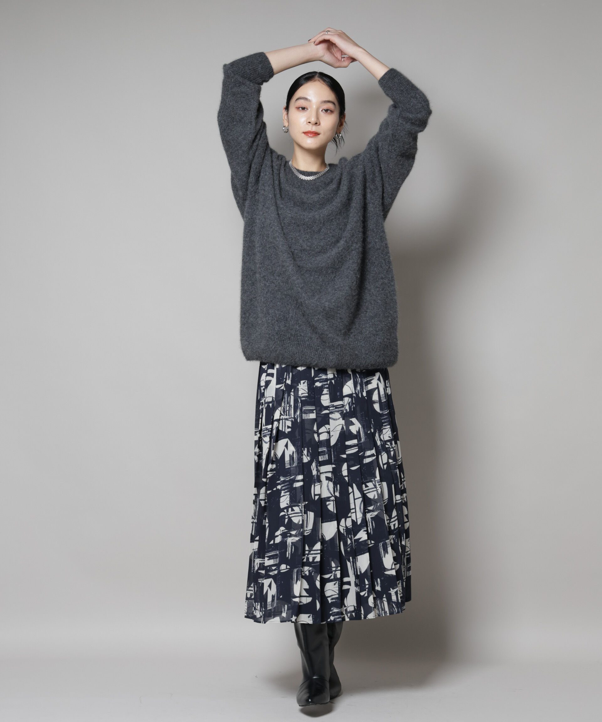 nano･universe「ウォッシャブルフォックスクルーワイドニットプルオーバー」|ニット・セーター|