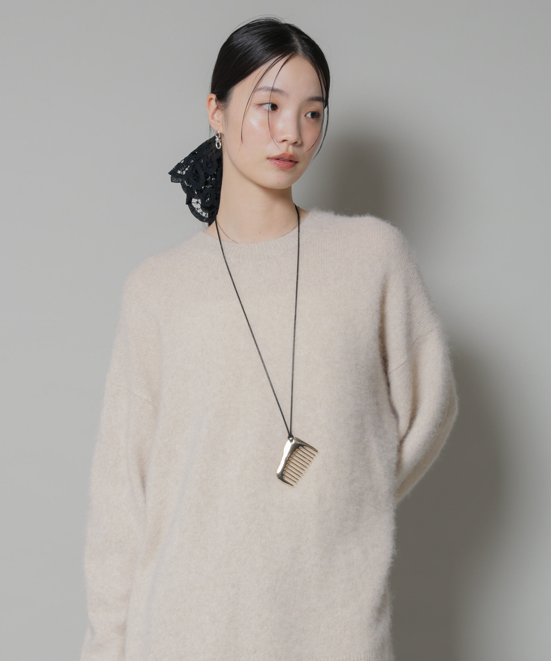 nano･universe「ウォッシャブルフォックスクルーワイドニットプルオーバー」|ニット・セーター|