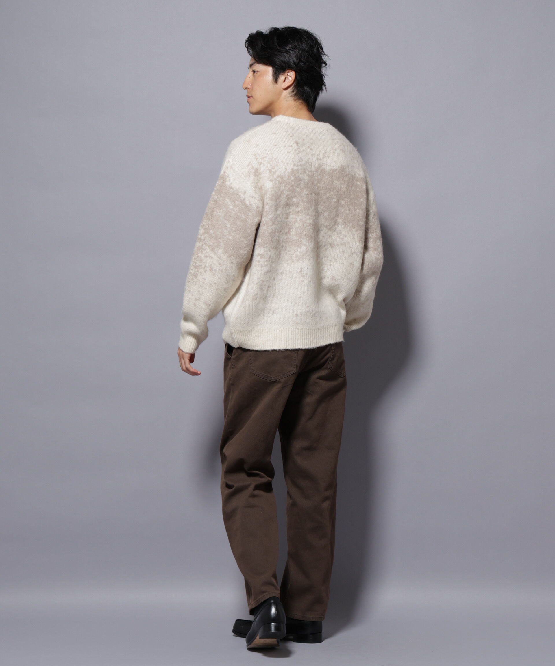 nano･universe「アート柄クルーネックニット1 シックカラー」|ニット・セーター|