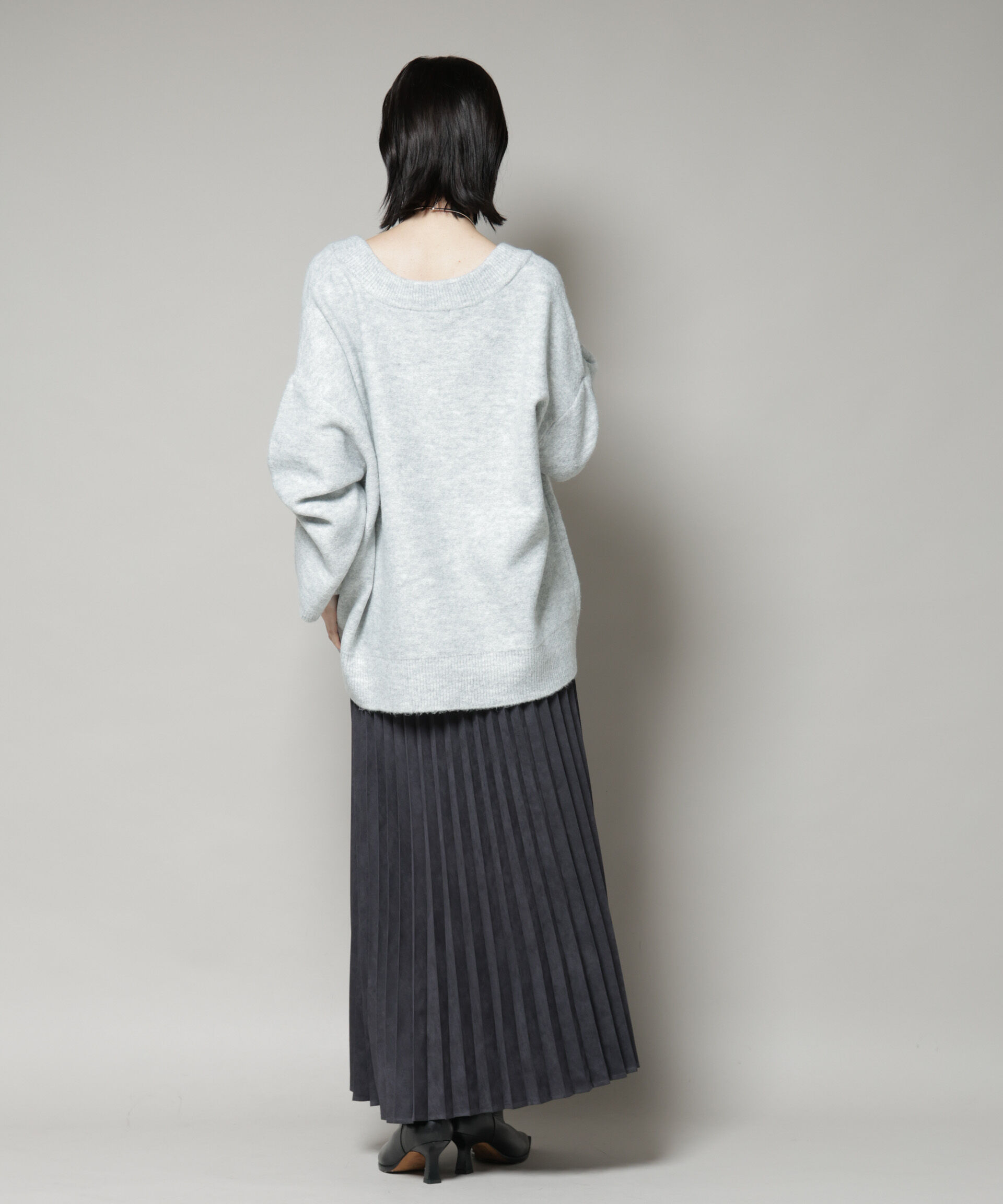 nano･universe「Vネックワイドシルエット圧縮ニット」|ニット・セーター|