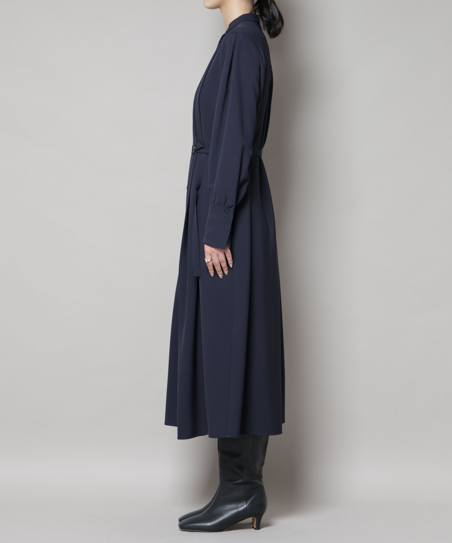 nano･universe「ダブルクロスベルト付きタックワンピース」|ワンピース|