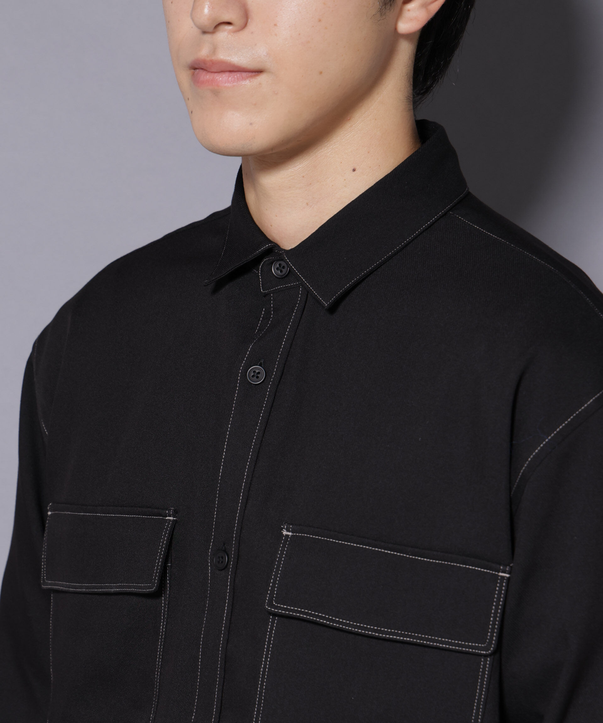 nano･universe「ストレッチツイルフラップポケットシャツ」|シャツ・ブラウス|