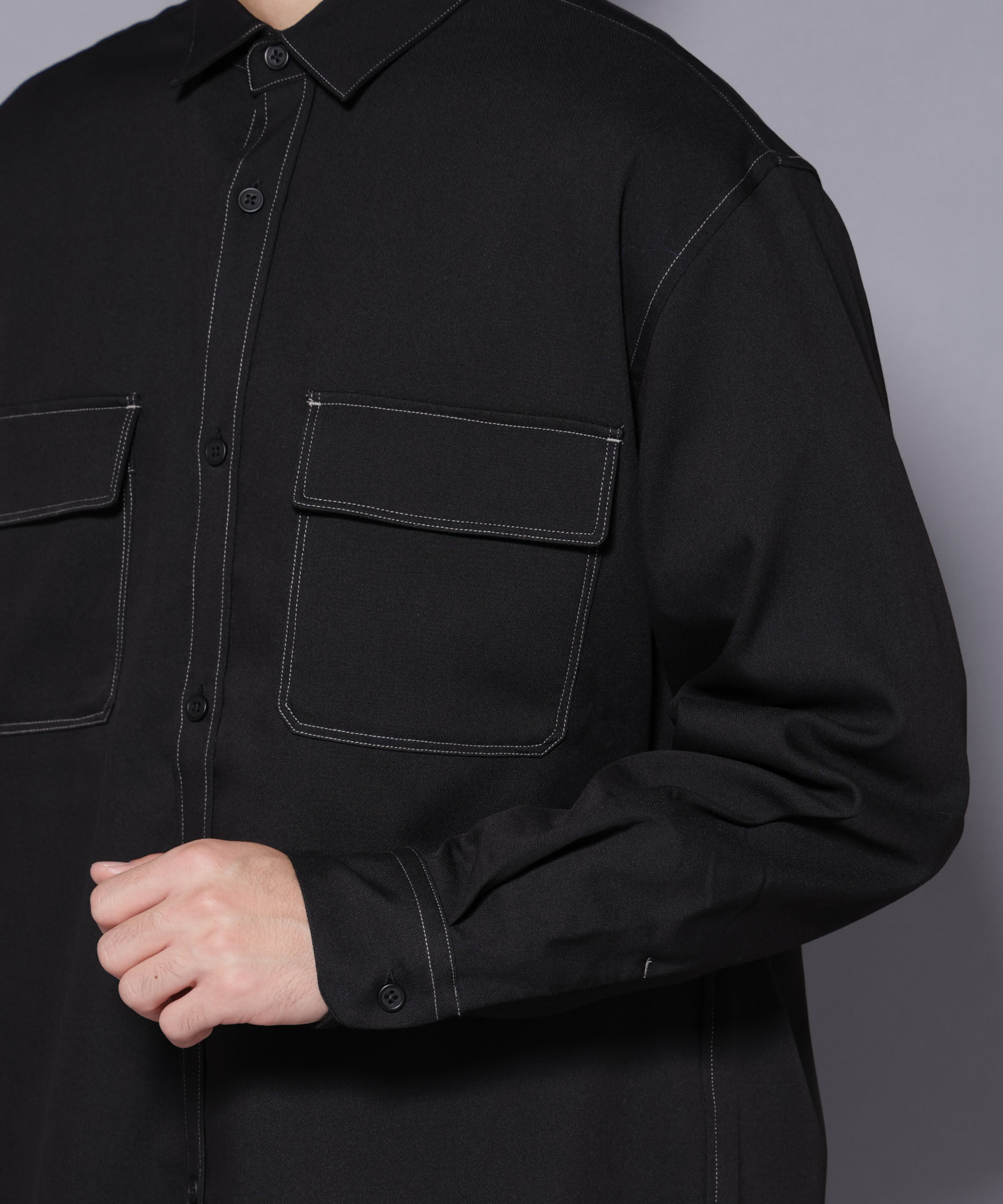 nano･universe「ストレッチツイルフラップポケットシャツ」|シャツ・ブラウス|