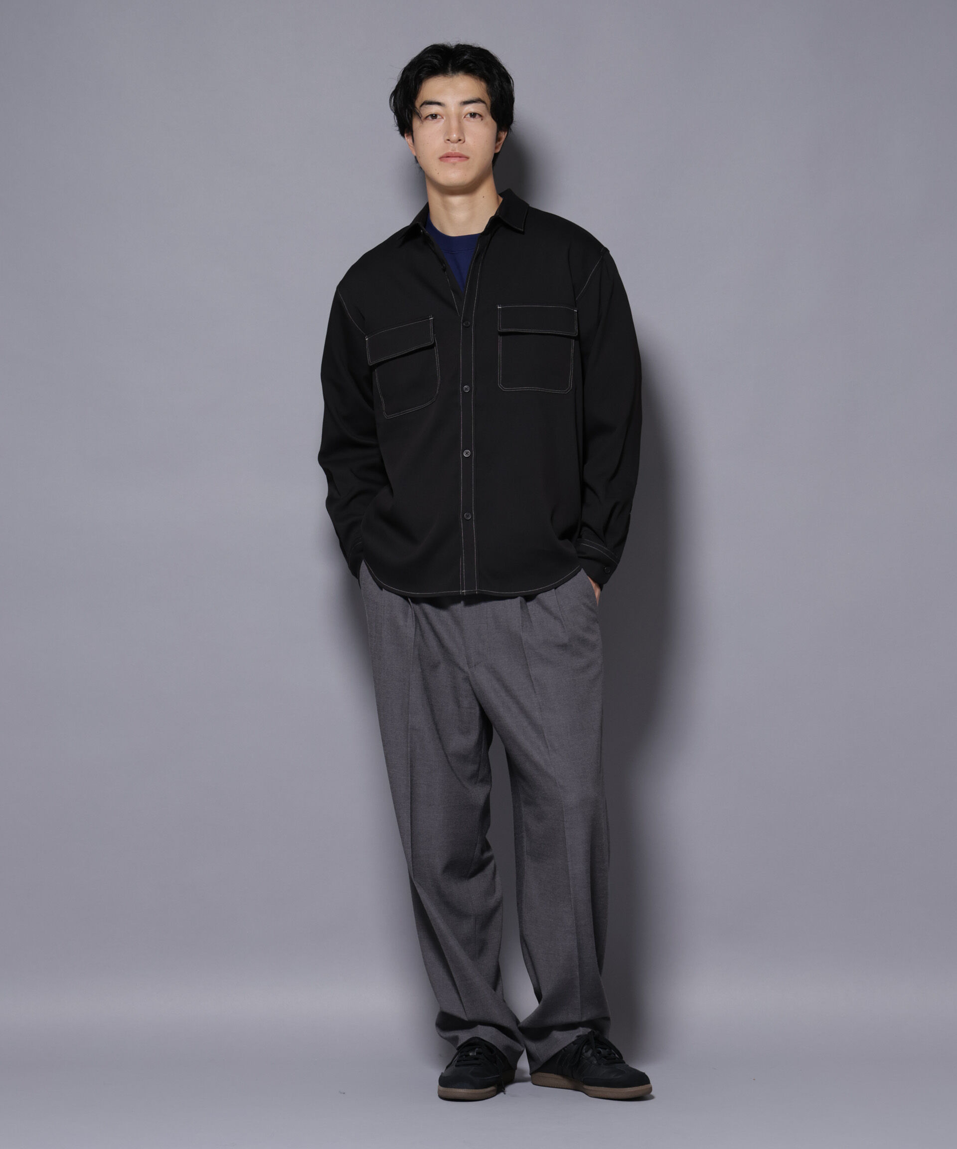 nano･universe「ストレッチツイルフラップポケットシャツ」|シャツ・ブラウス|