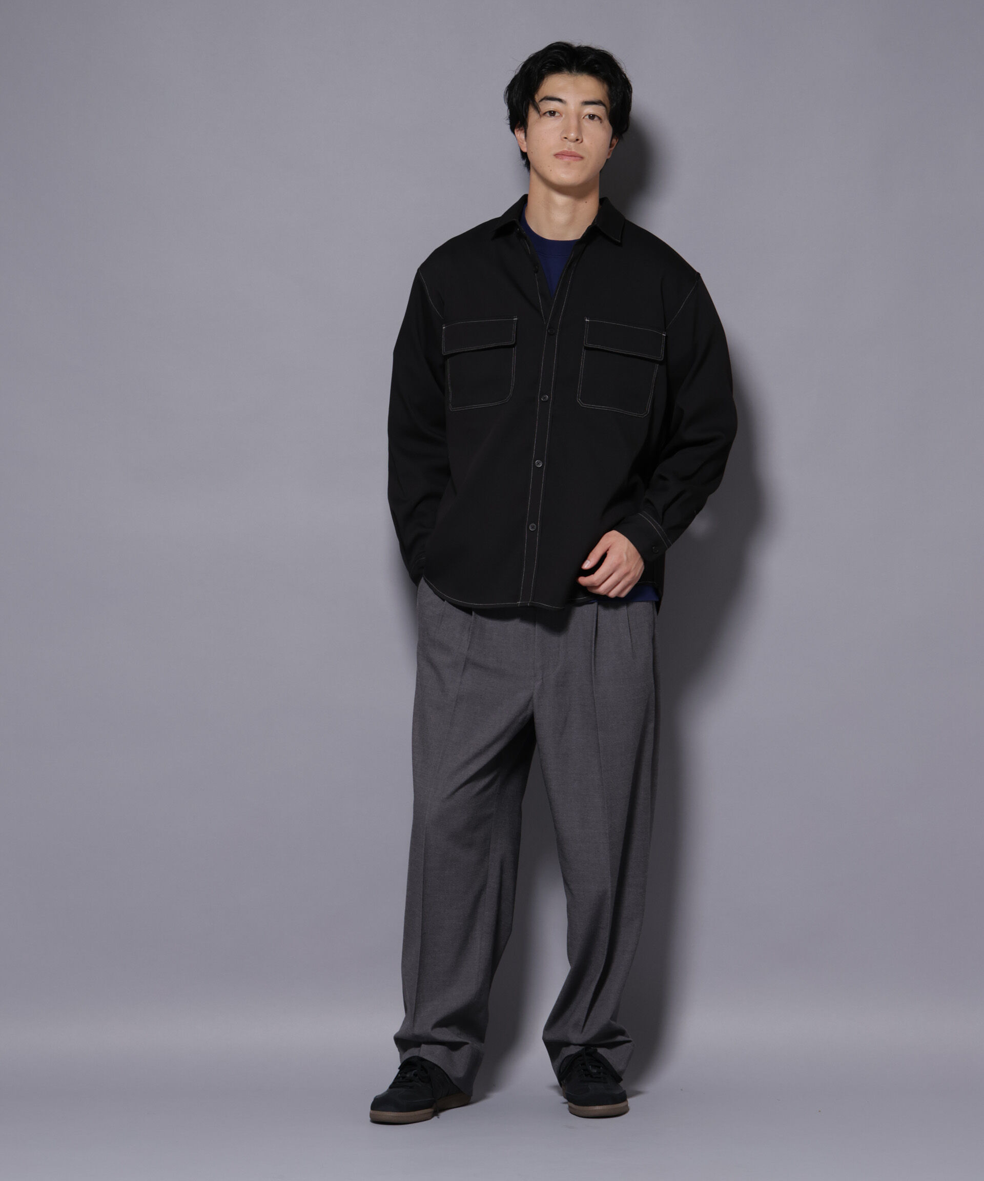 nano･universe「ストレッチツイルフラップポケットシャツ」|シャツ・ブラウス|