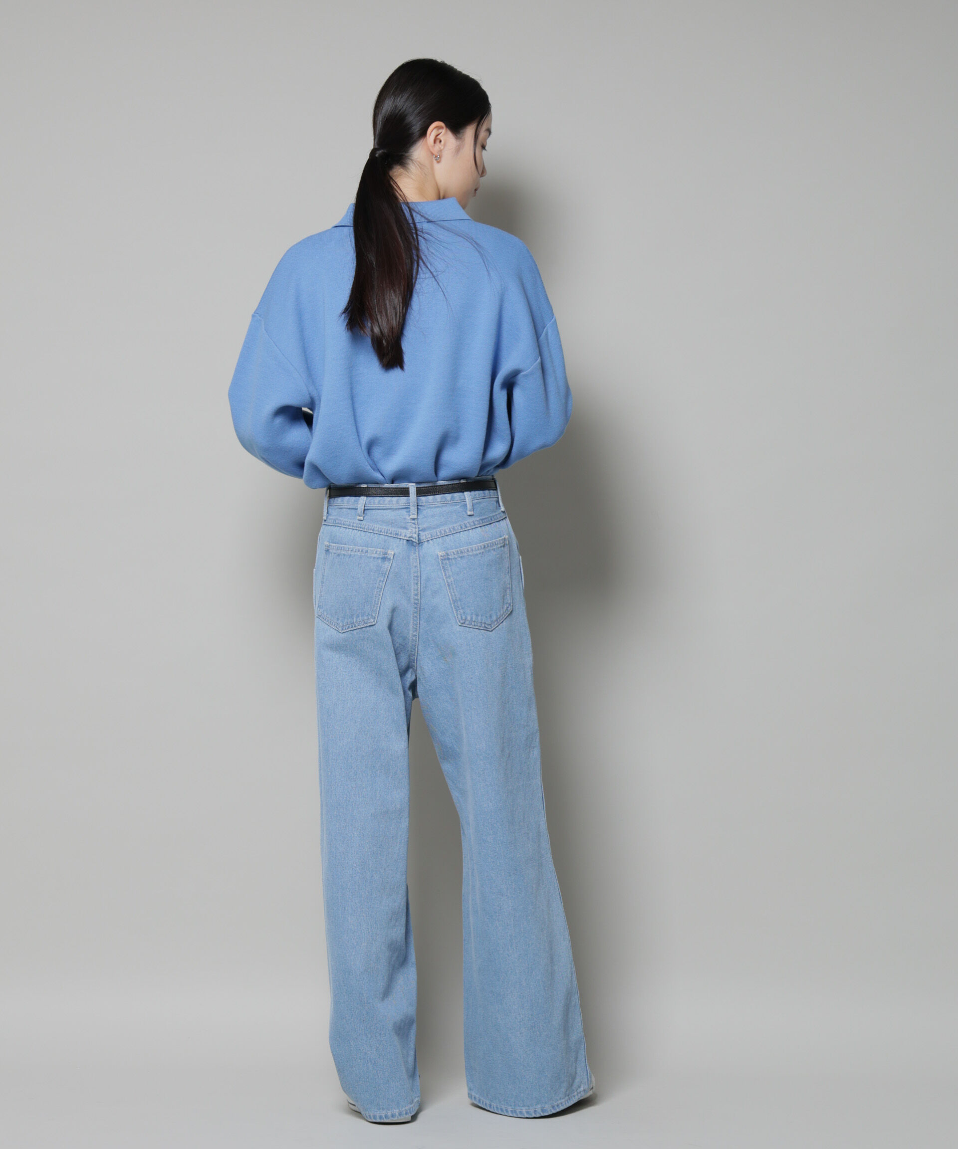 nano･universe「スウェットライク衿付きボタンニット」|ニット・セーター|