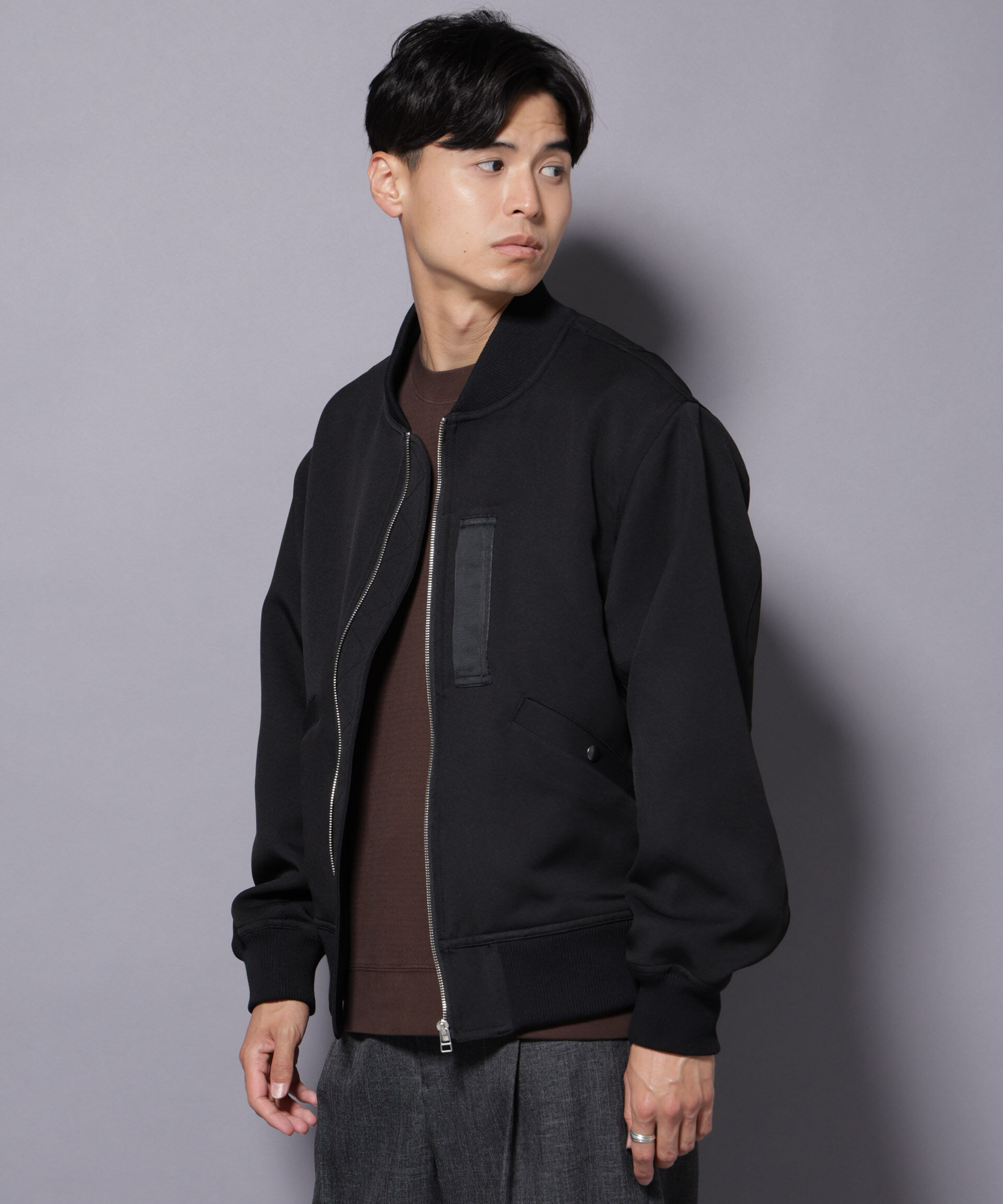 nano･universe「トリプルクロスMA-1」|ブルゾン・スタジャン|