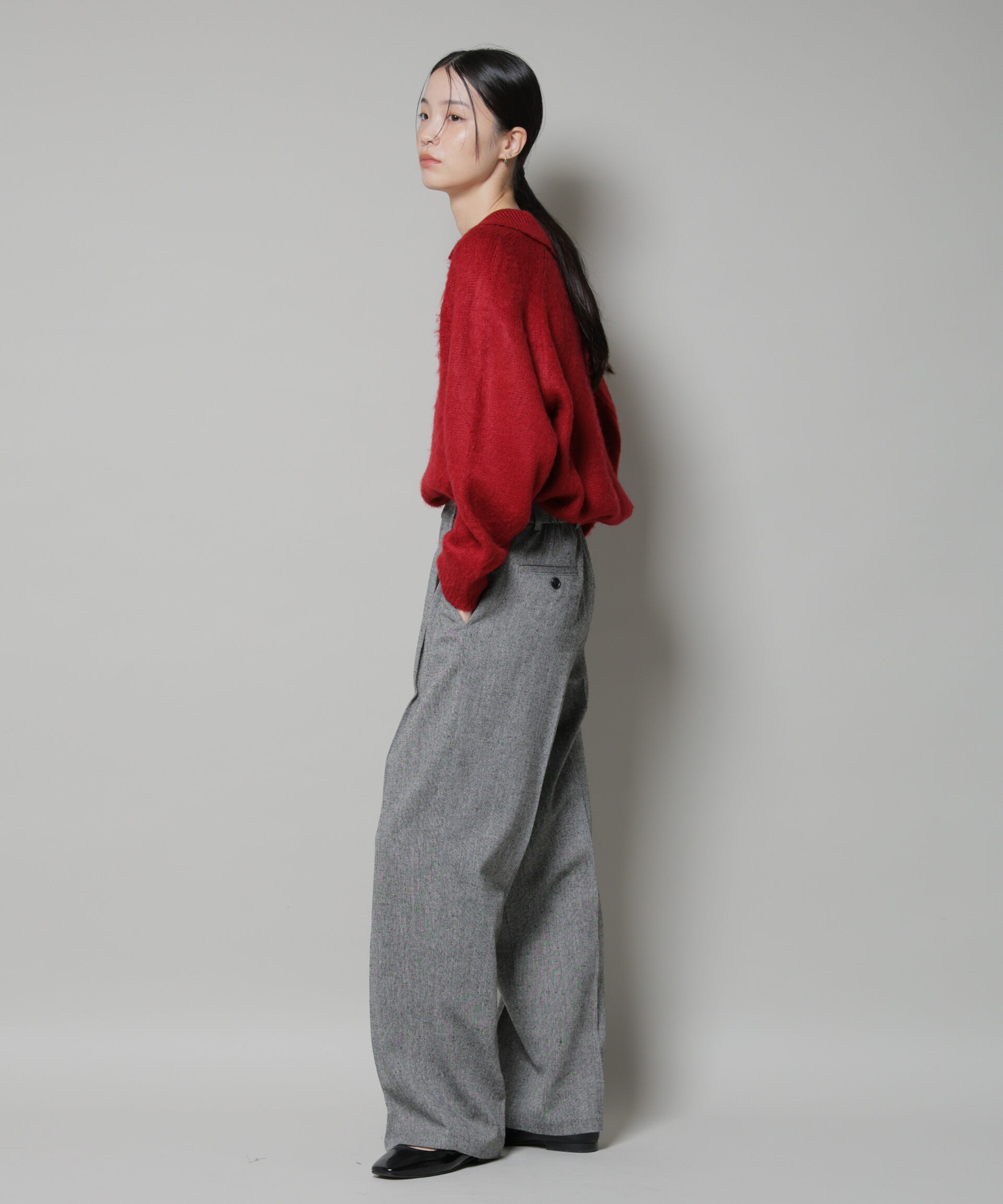 nano･universe「ツイードワンタックパンツ」|チノ|