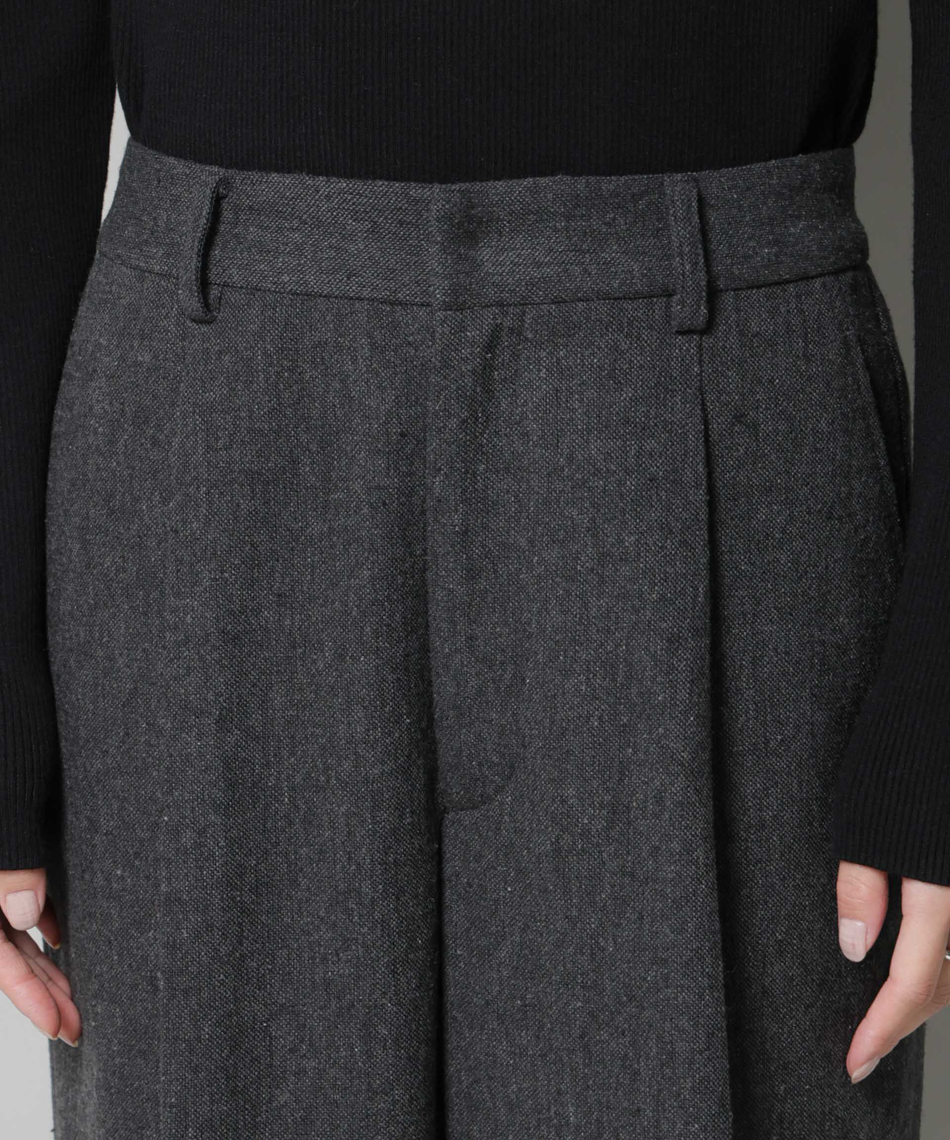 nano･universe「ツイードワンタックパンツ」|チノ|