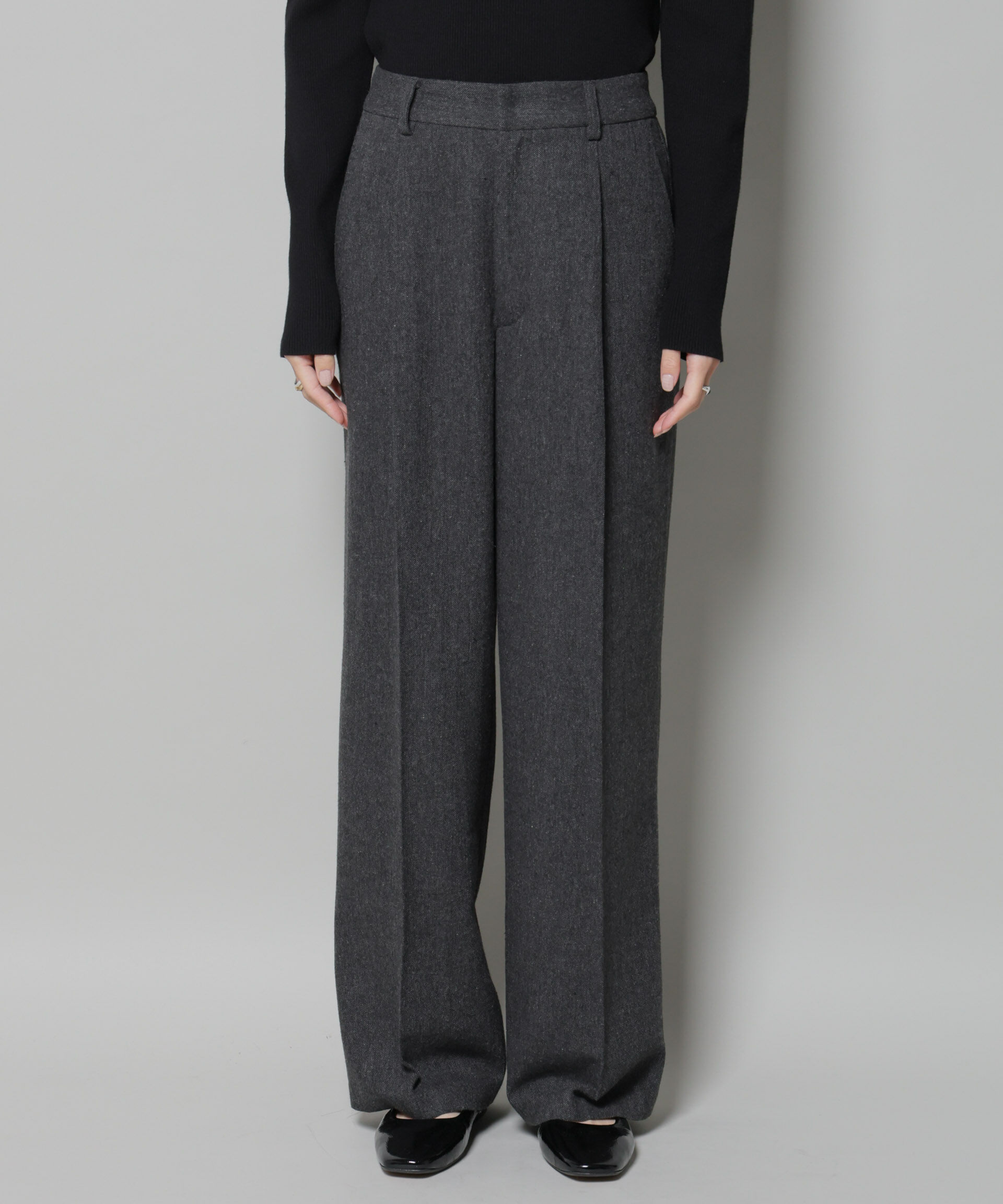 nano･universe「ツイードワンタックパンツ」|チノ|