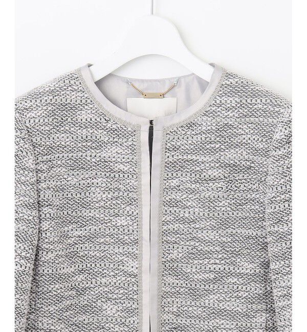 自由区「カラミツイードノーカラー ジャケット」|ノーカラージャケット|