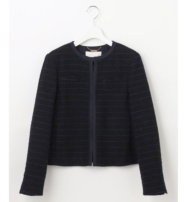 自由区「カラミツイードノーカラー ジャケット」|ノーカラージャケット|