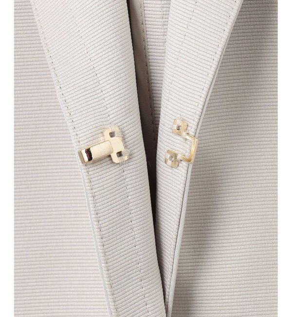 自由区「【洗える】グログランパフスリーブ ジャケット」|ノーカラージャケット|