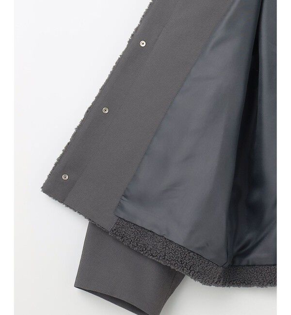 自由区「【洗える】ボアコンビ アウター」|ノーカラージャケット|