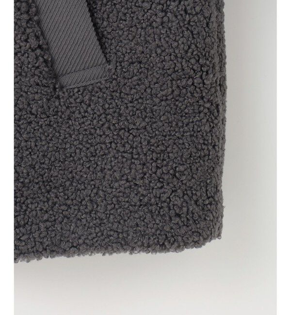 自由区「【洗える】ボアコンビ アウター」|ノーカラージャケット|