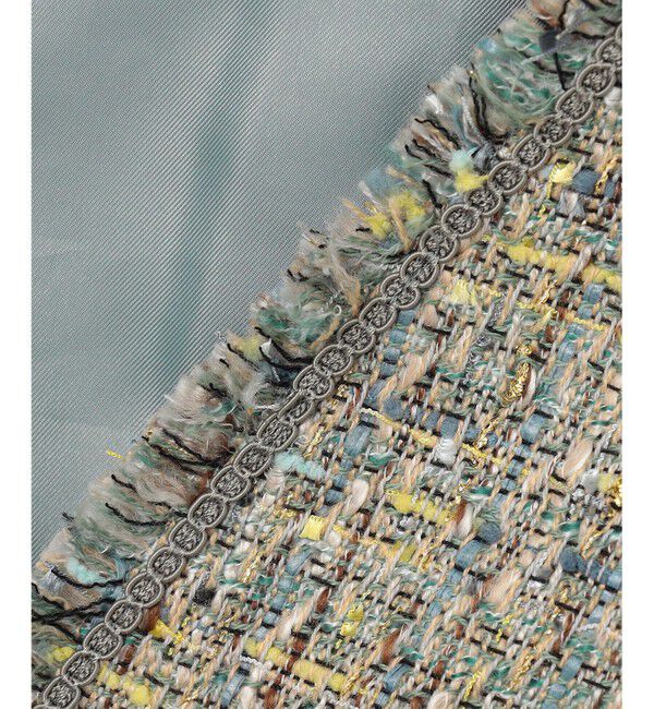 自由区「ラメノットファンシーツイード ジャケット」|ノーカラージャケット|