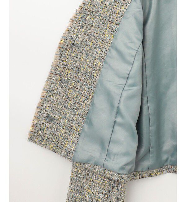 自由区「ラメノットファンシーツイード ジャケット」|ノーカラージャケット|