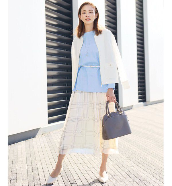 自由区「【洗える】ライトカラミノーカラー ジャケット」|ノーカラージャケット|