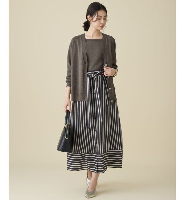 自由区「【アンサンブル対応】ペーパーコットンニット カーディガン」|カーディガン|