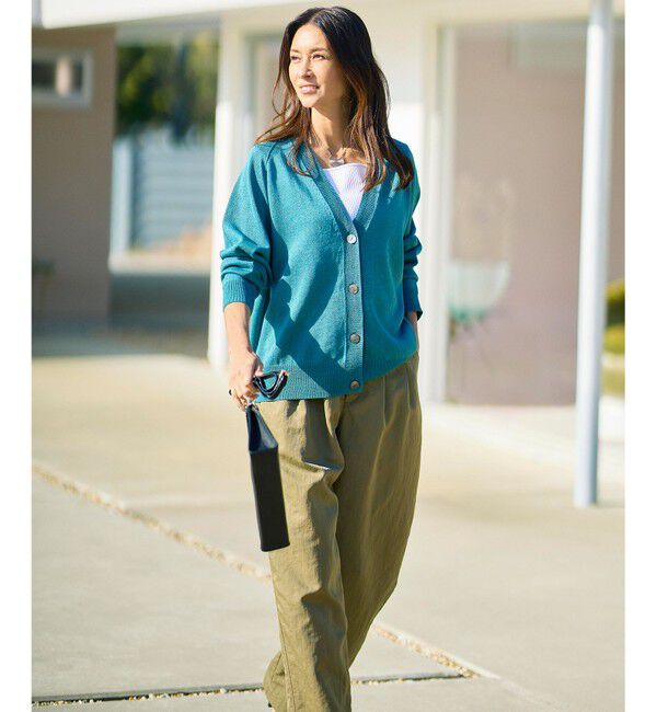 自由区「【アンサンブル対応】ペーパーコットンニット カーディガン」|カーディガン|